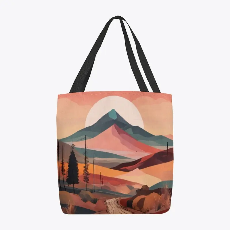 Boho art minimalist landscape mountains