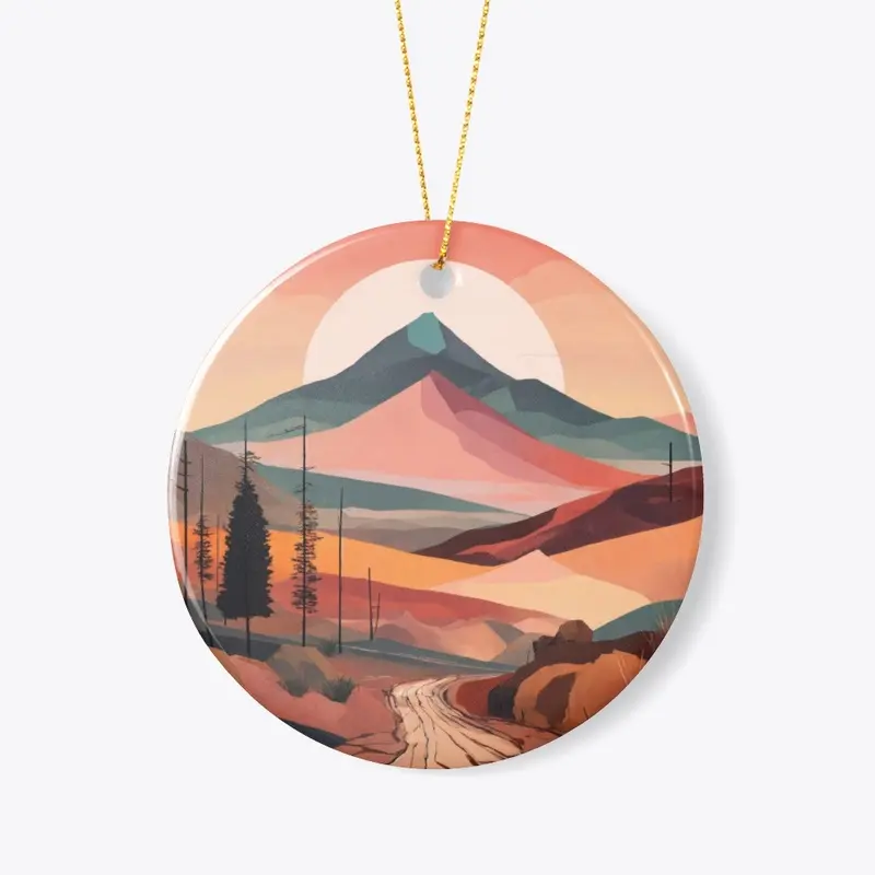 Boho art minimalist landscape mountains