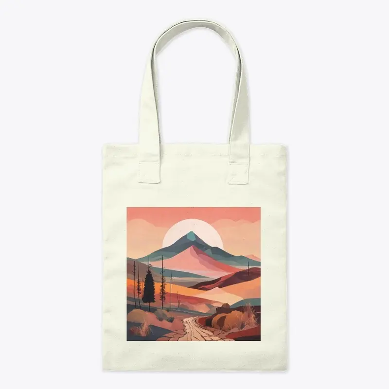 Boho art minimalist landscape mountains