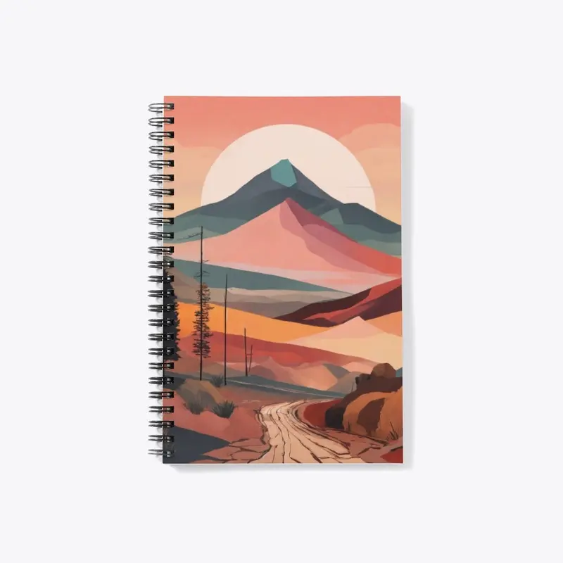 Boho art minimalist landscape mountains